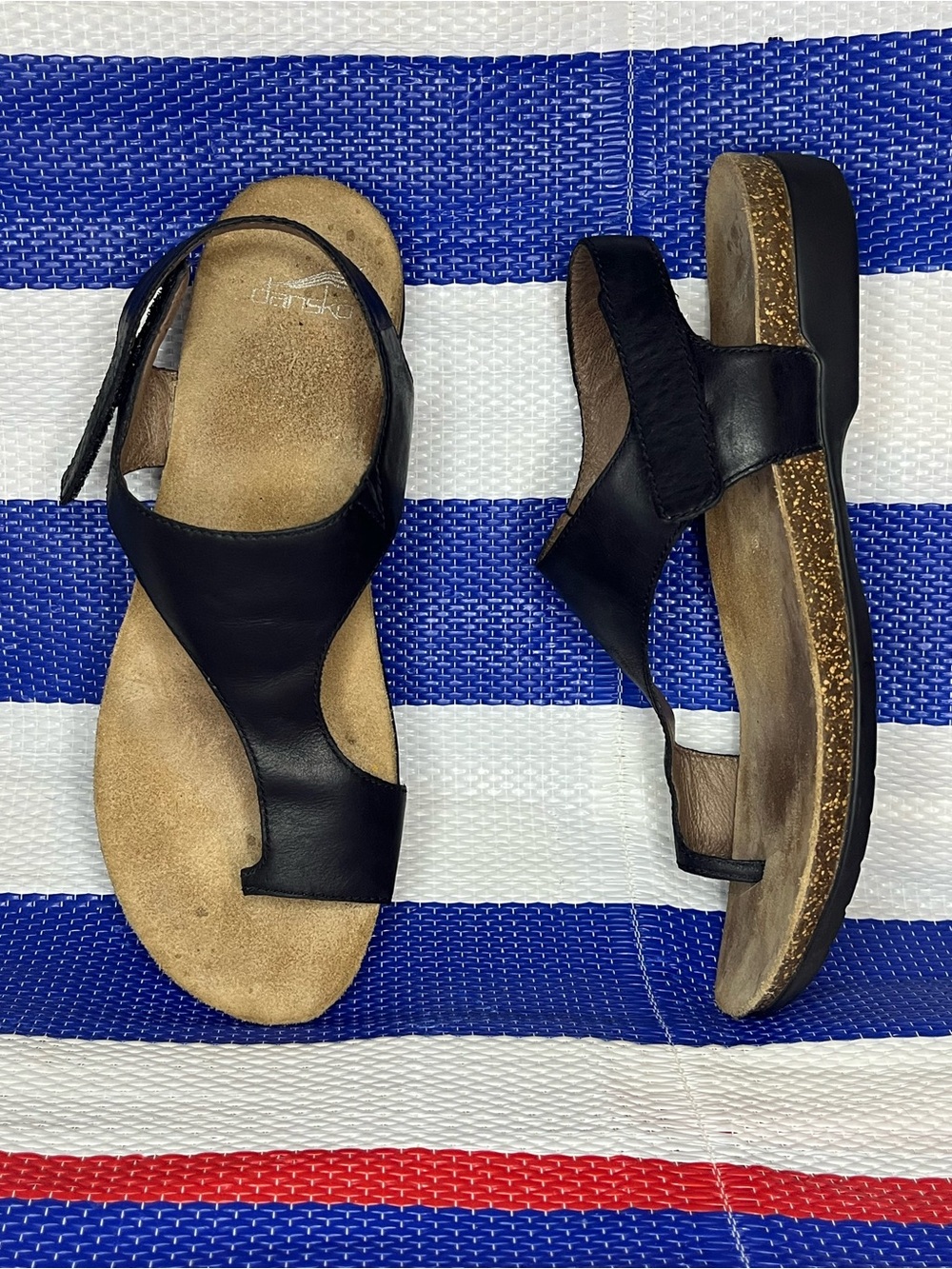 Dansko Reece women's thong sandals black waxy burnished leather Size 11.5 EU 42 - Picture 5 of 12